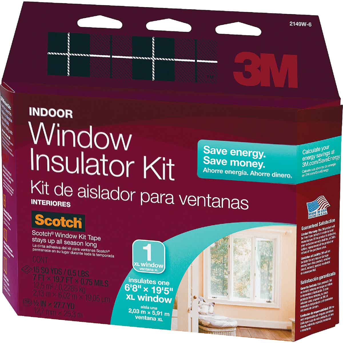 3M 84 In. x 237 In. Oversized Window Indoor Window Insulation Kit