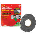 Do it 3/8 In. W x 3/16 In. T x 17 Ft. L Charcoal Vinyl Foam Weatherstrip Tape Image 1