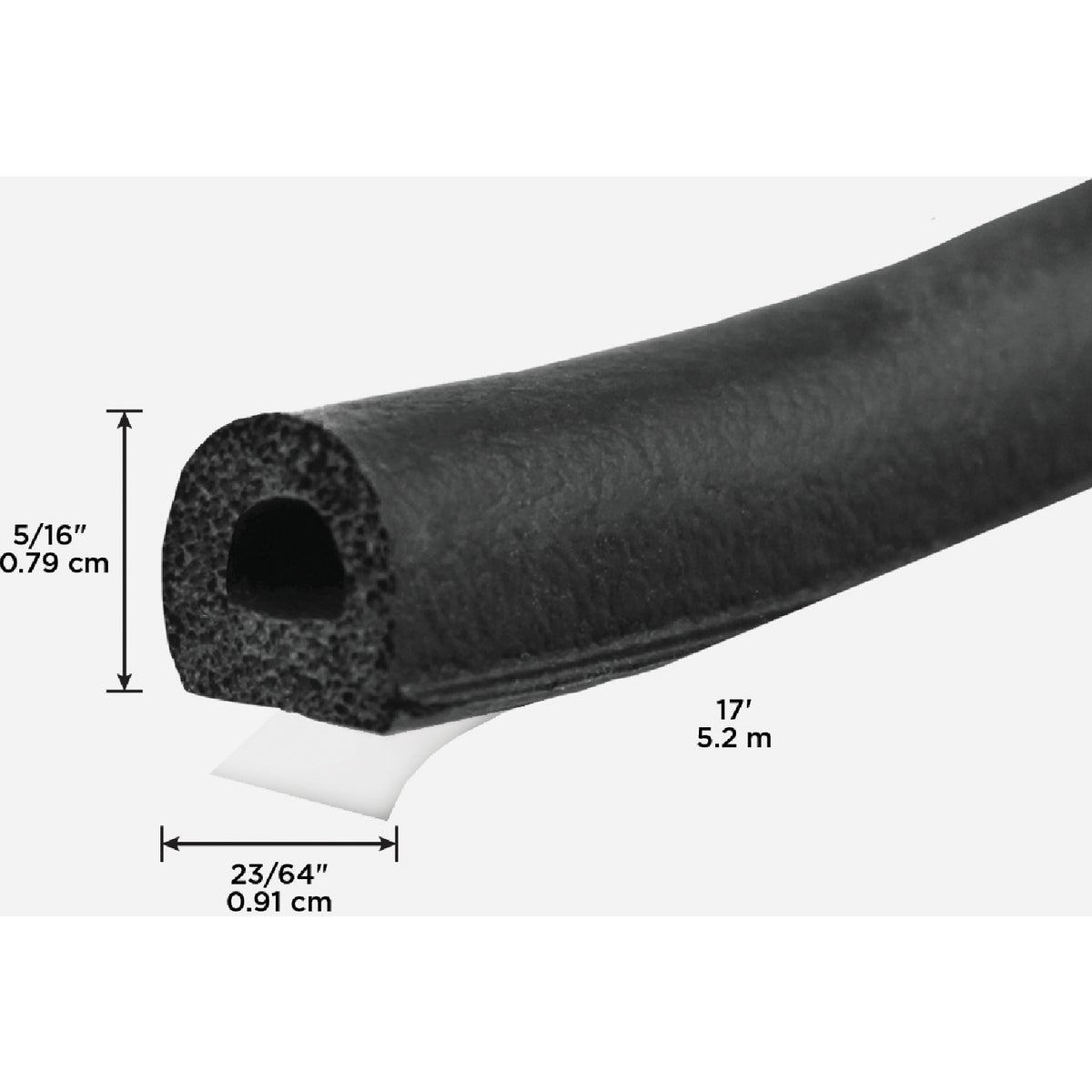 M-D Building Products 17 Ft. Black Small Rubber Auto & Marine Weatherseal for All Climates Image 2