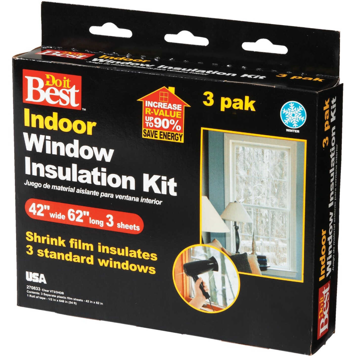 Do it Best 42 In. x 62 In. Indoor Shrink Film Window Kit (3-Pack) Image 4