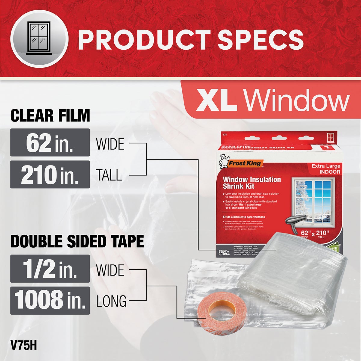 Do it Best 62 In. x 210 In. Indoor Shrink Film Window Kit Image 4