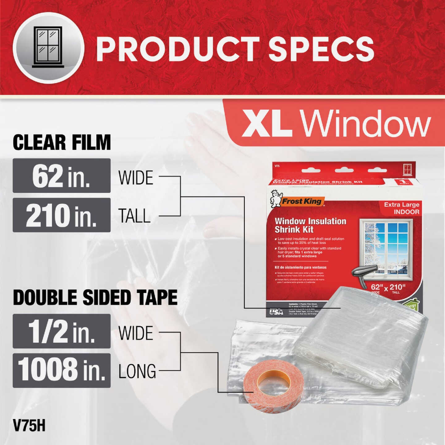 Do it Best 62 In. x 210 In. Indoor Shrink Film Window Kit Image 4