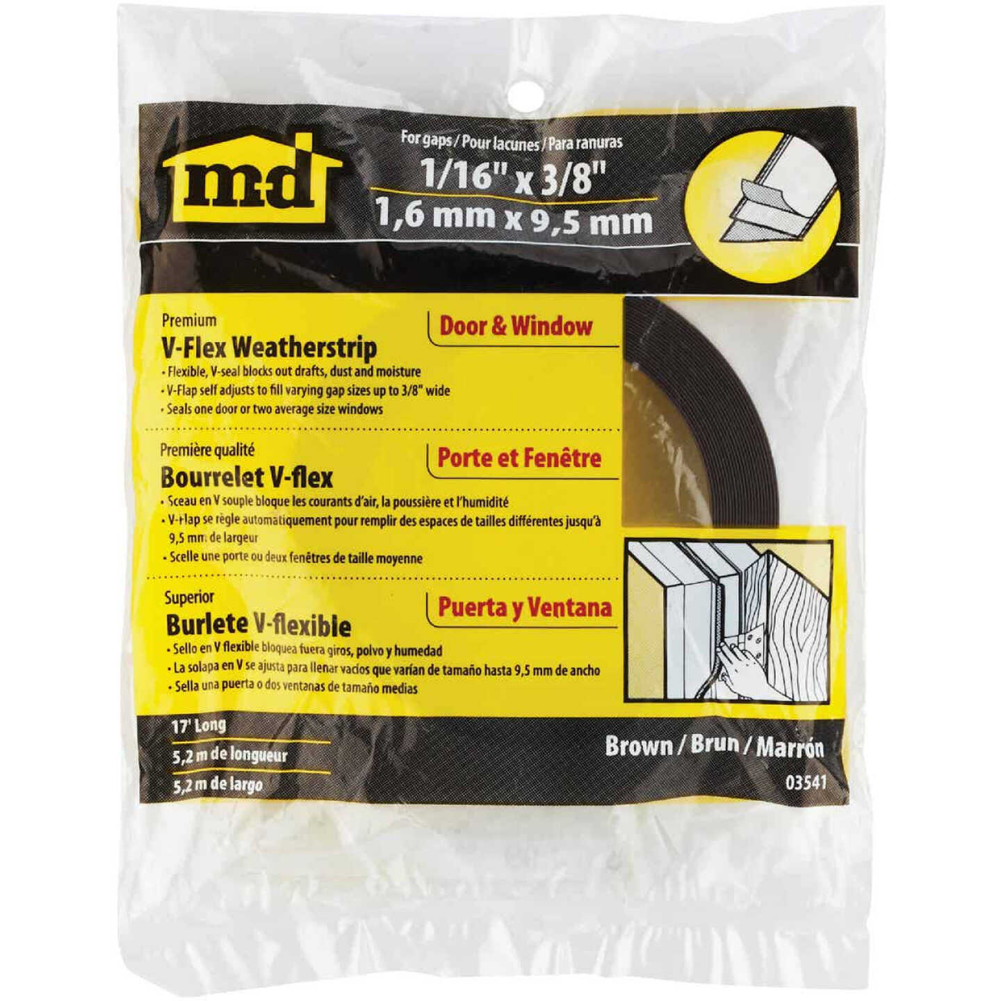 M-D Building Products 17 Ft. Brown V-Flex Weatherseal Image 3