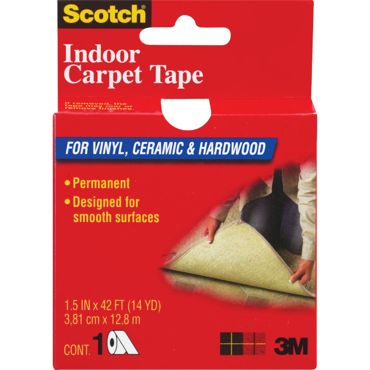 Scotch Indoor 1.5 In. x 42 Ft. (38.1 mm x 12.8
m) Carpet Tape Image 1