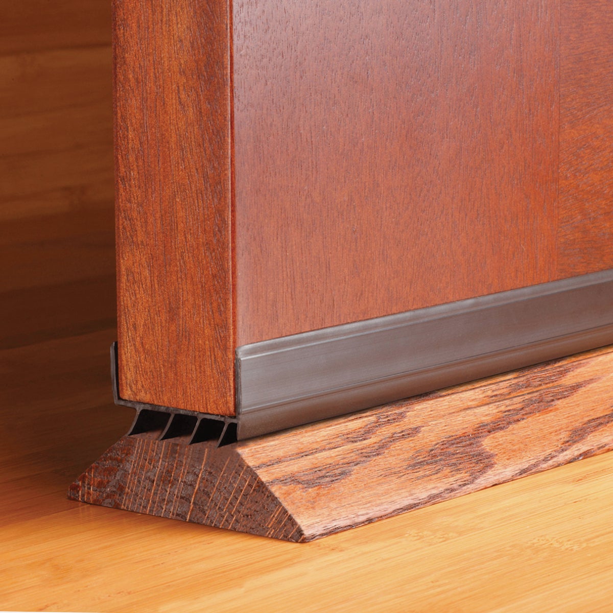 M-D Building Products 2 In. W. x 1.125 In. H. x 36 In. L. Vinyl Brown Door Bottom Image 3