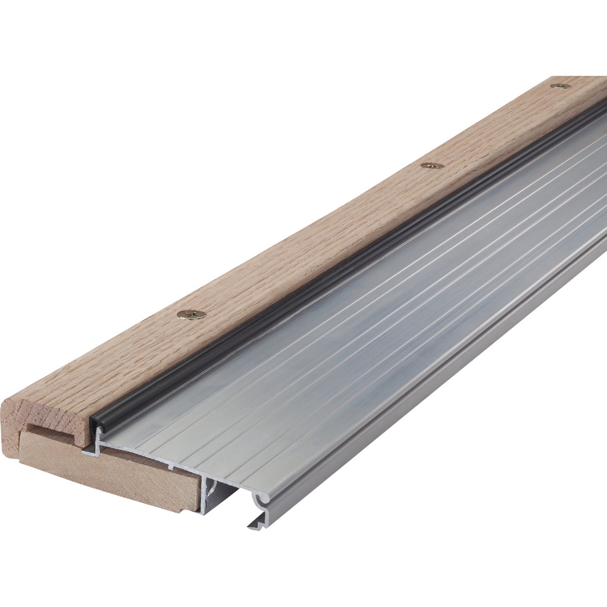 M-D Building Products 4-9/16 in. x 1-1/8 in. x 73 in. Silver Adjustable Aluminum & Hardwood Threshold