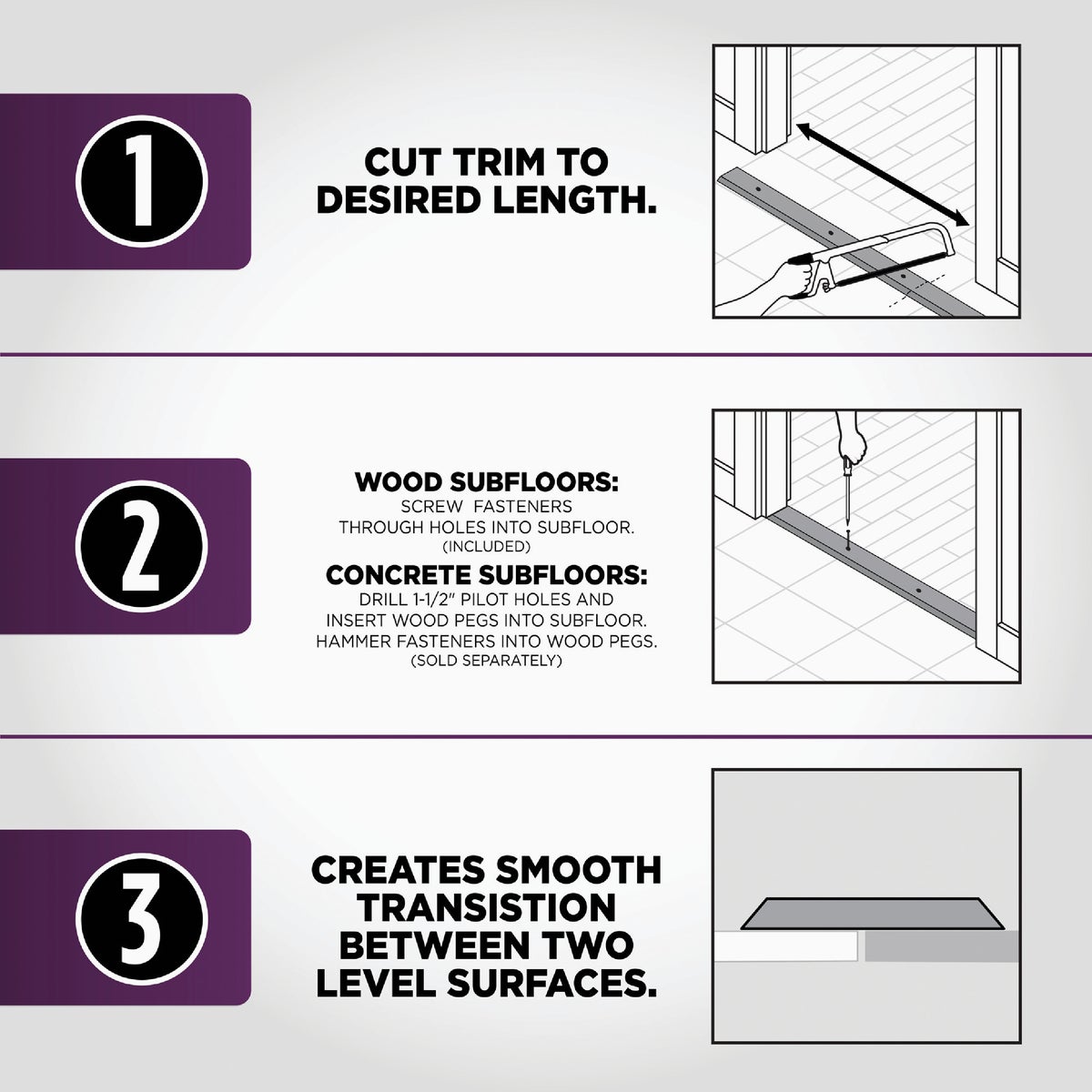 M-D Building Products 1-1/4 in. x 36 in. Unfinished Hardwood Seam Binder with Screws Image 6