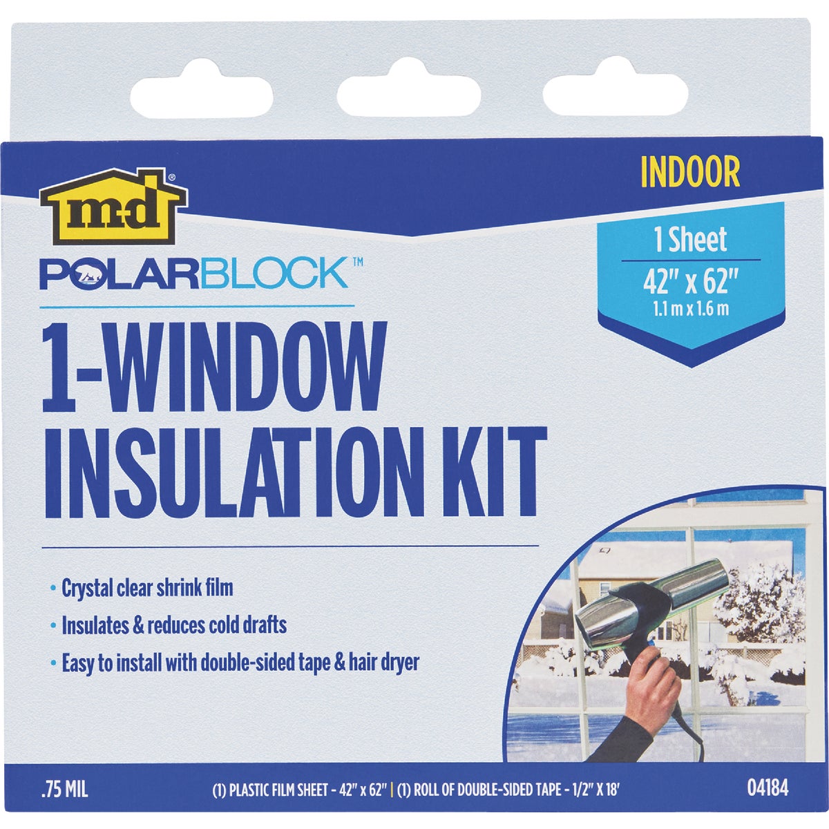 M-D Building Products Polar Block 42 In. x 62 In. Clear Plastic Window Insulation Kit