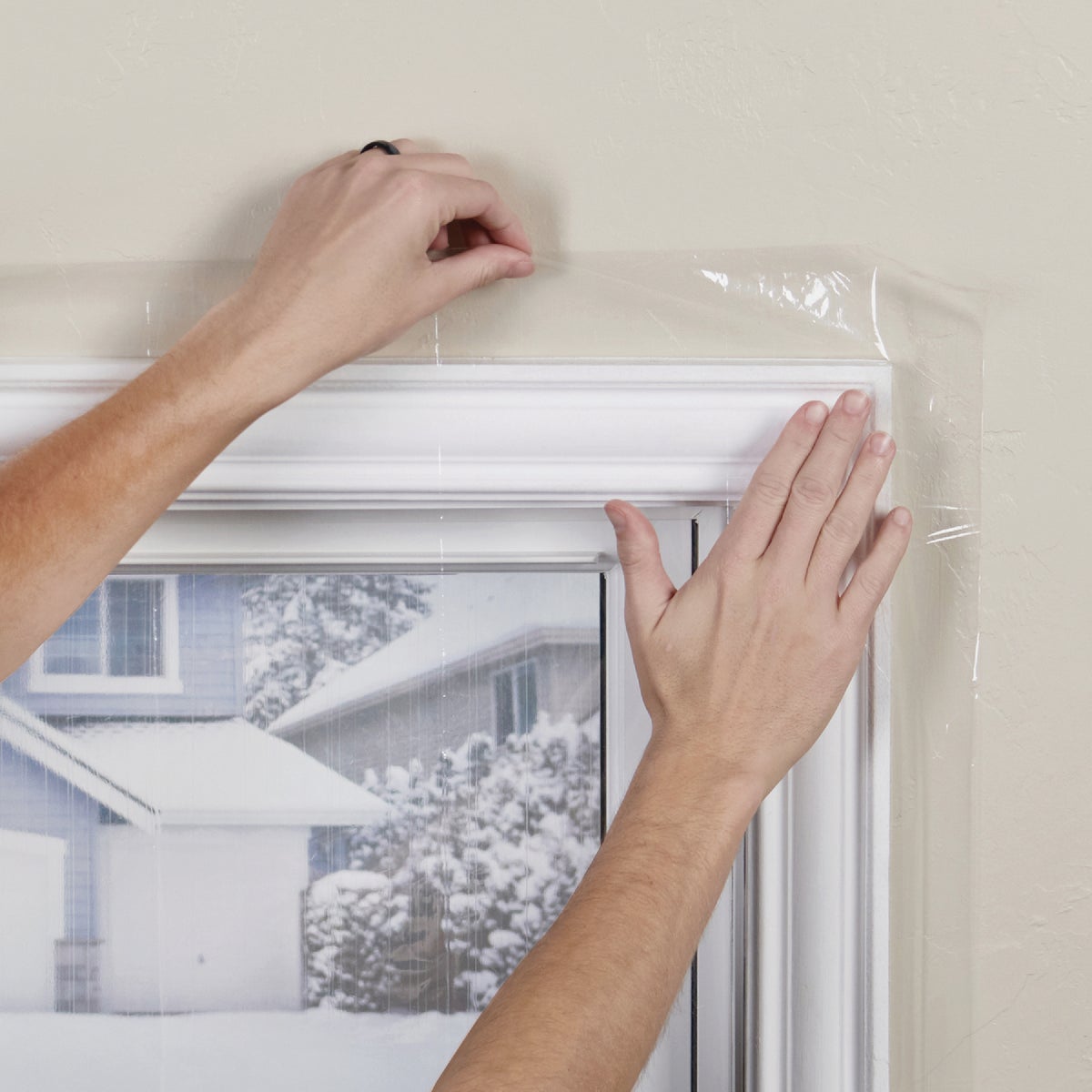 M-D Building Products Polar Block 84 In. x 110 In. Clear Plastic Large Patio Window Insulation Kit Image 4