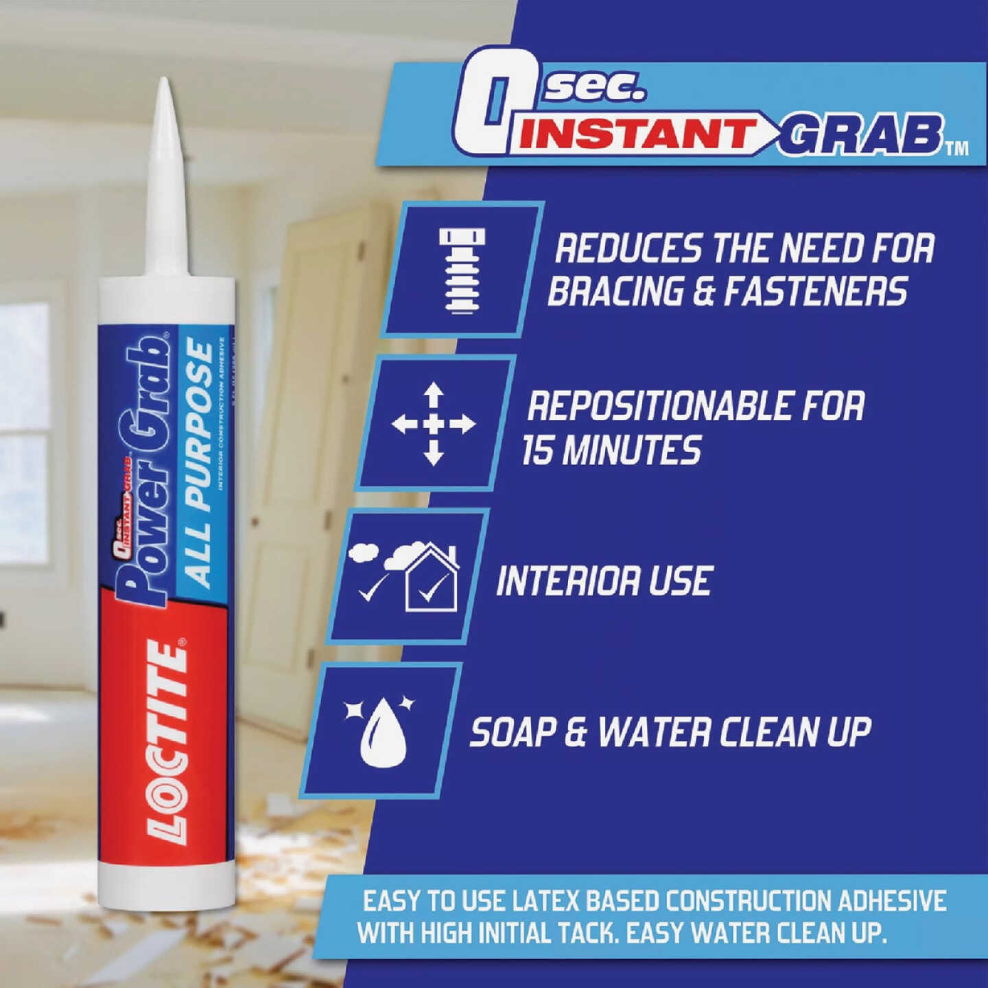 LOCTITE Power Grab Express 9 Oz. All-Purpose Construction Adhesive Image 5