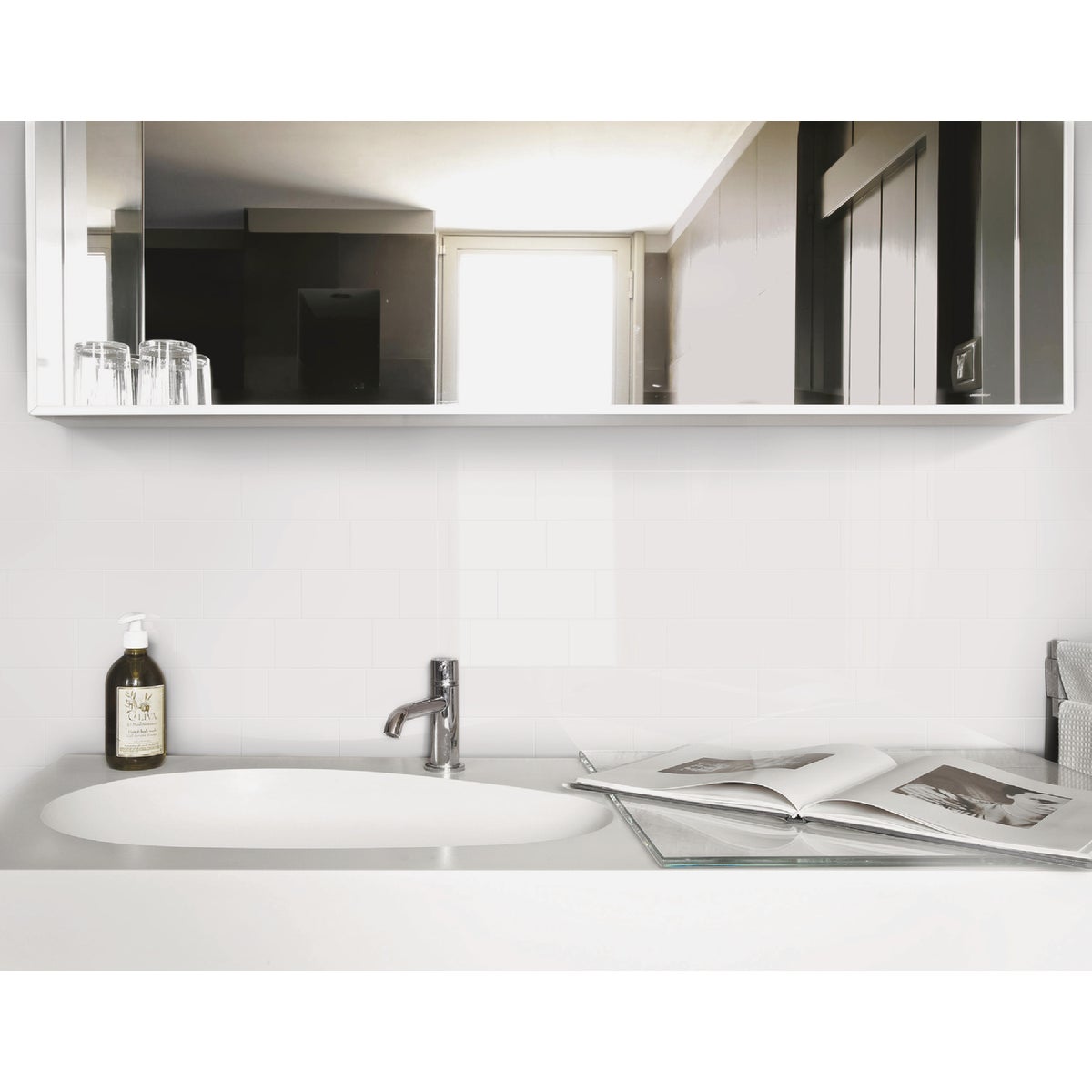 Emser Catch 3 In. x 6 In. Glossy Ice Ceramic Wall Tile (16.59 Sq. Ft./Case) Image 1