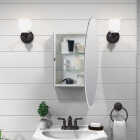 Zenith Frameless Beveled 21 In. W x 31 In. H x 4 In. D Single Mirror Surface Mount Oval Medicine Cabinet Image 2