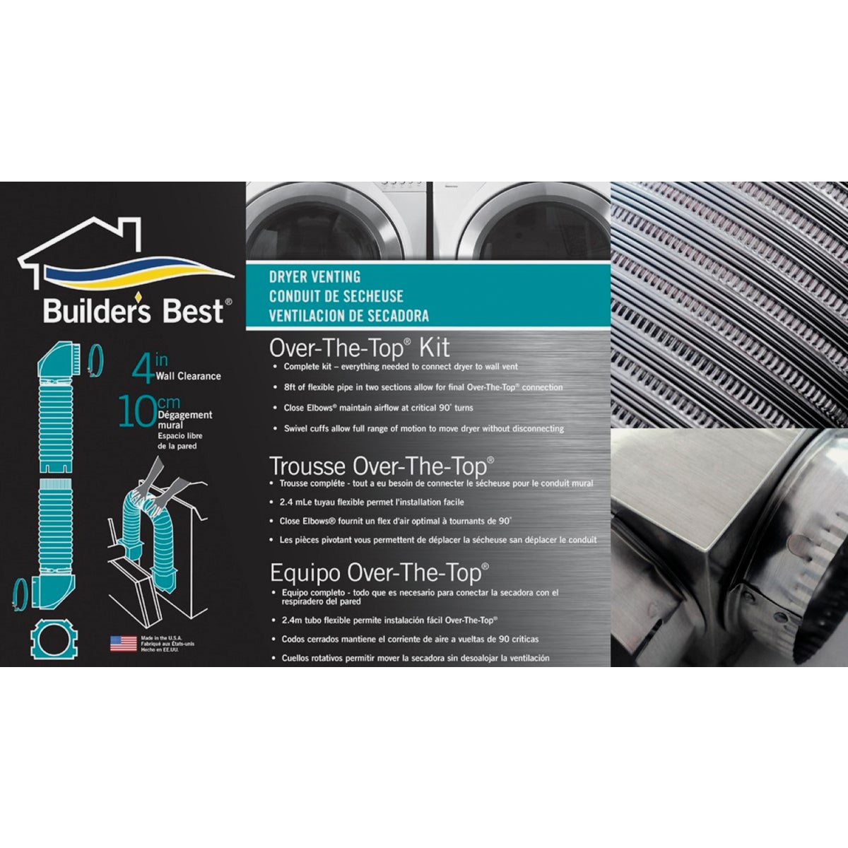 Builders Best Flexible Aluminum Dryer Hose Kit (5-Piece) Image 4