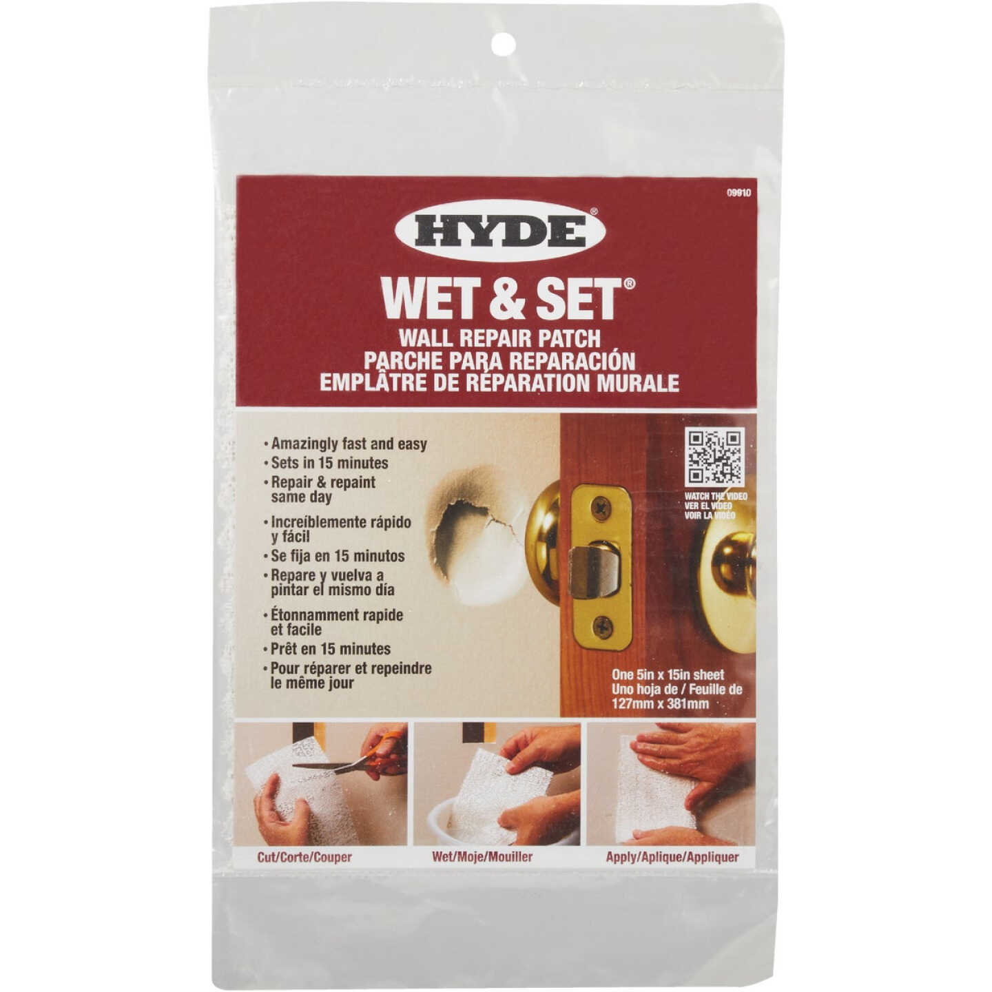 Hyde Wet & Set 5 In. x 15 In. Wall & Ceiling Drywall Patch Image 1