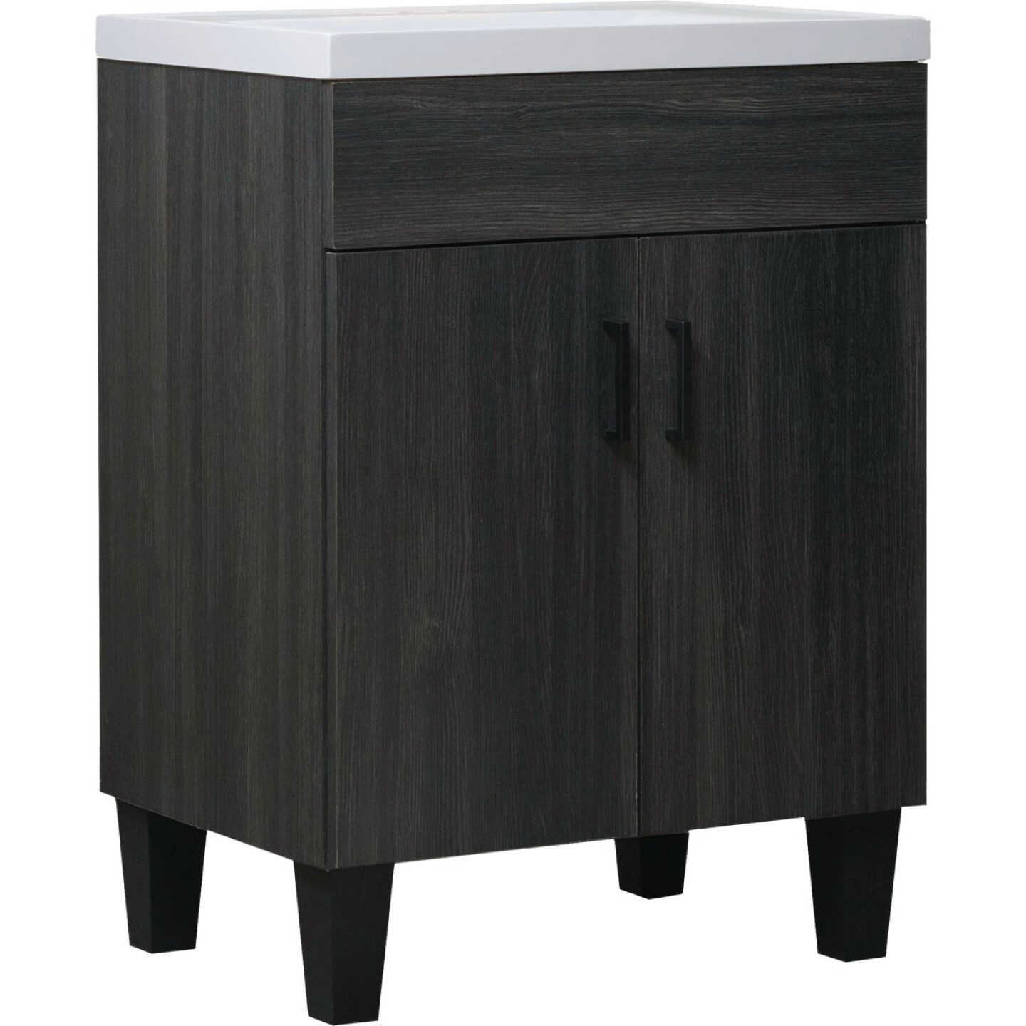 Zenna Home Wallowa Pine 24 In. W x 34 In. H x 18 In. D Vanity with White Cultured Marble Top Image 1