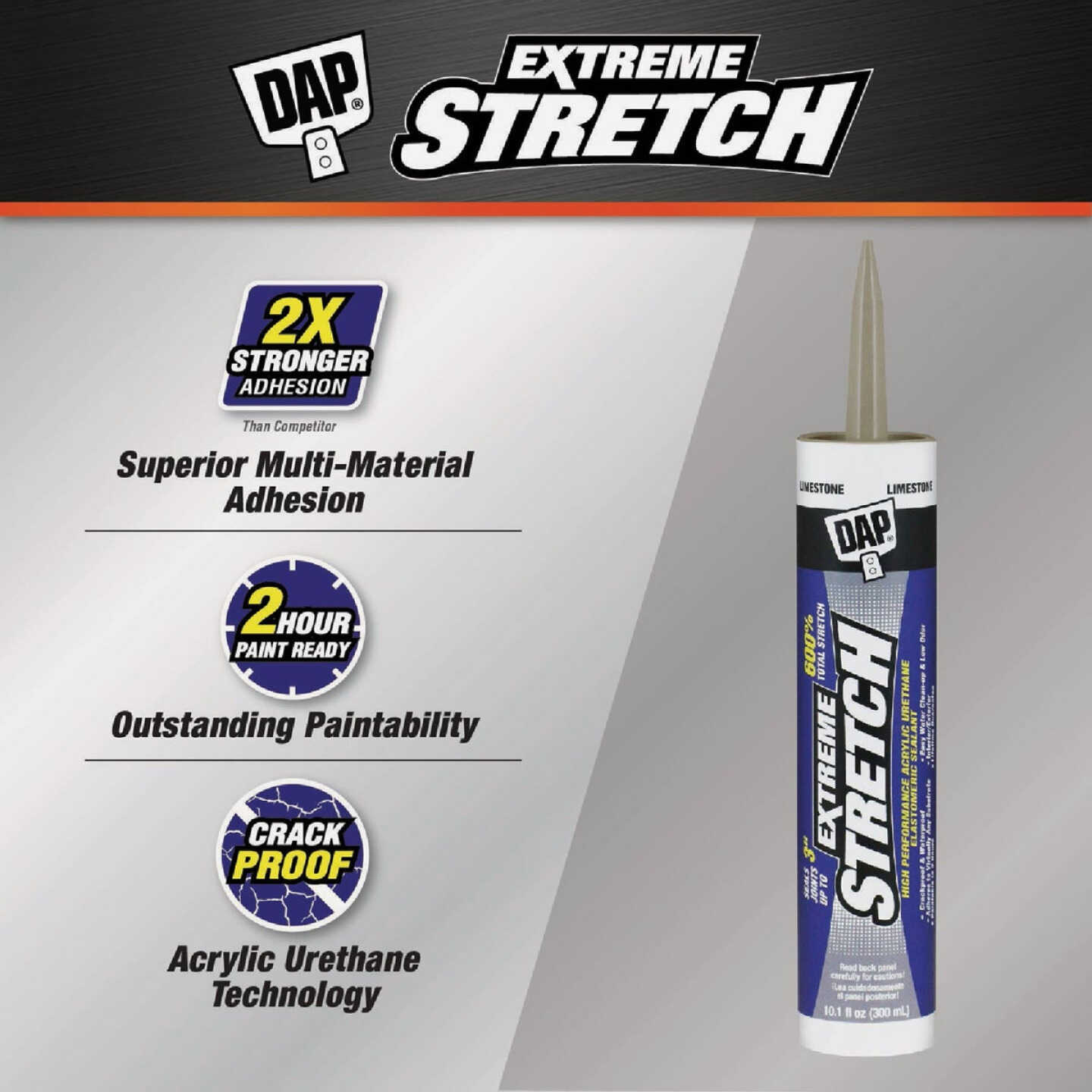 Dap Extreme Stretch 10.1 Oz. Limestone Acrylic Urethane Premium Elastomeric Sealant Image 2