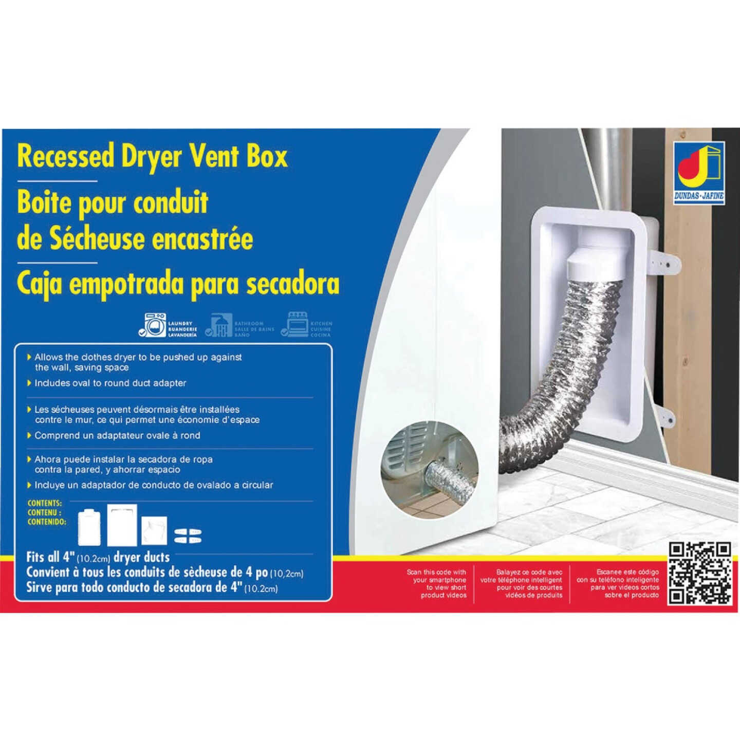 Dundas Jafine 12.05 In. W. x 17.5 In. L. x 3.45 In. D. White Dryer Wall Box Image 1