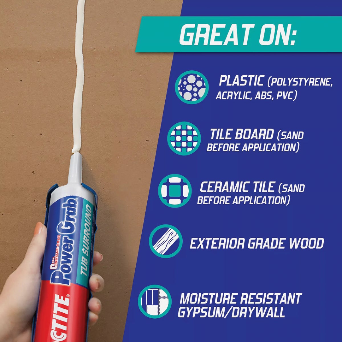 LOCTITE Power Grab Express 10 Oz. Tub Surround & Shower Wall Adhesive Image 4