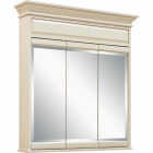 Sunny Wood Sanibel White Glazed 36 In. W x 38 In. H x 7-1/4 In. D Tri-View Surface Mount Medicine Ca Image 1