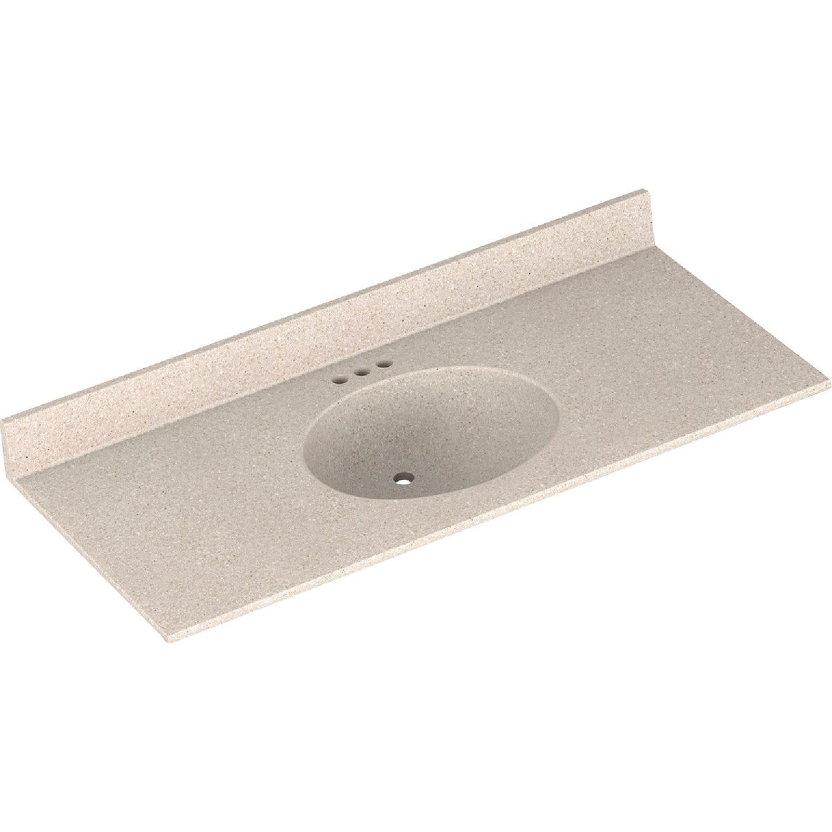 Bertch Oasis 49 In. x 22 In. Cast Polymer Tiramisu Vanity Top with Oval Bowl