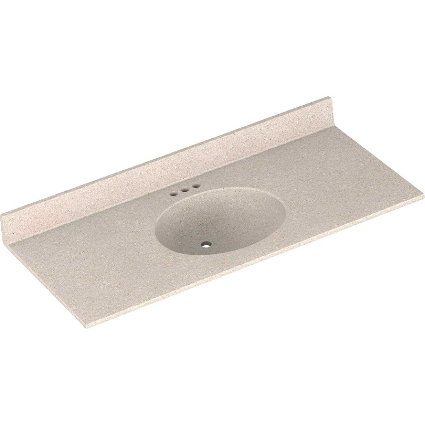 Bertch Oasis 49 In. x 22 In. Cast Polymer Tiramisu Vanity Top with Oval Bowl Image 1