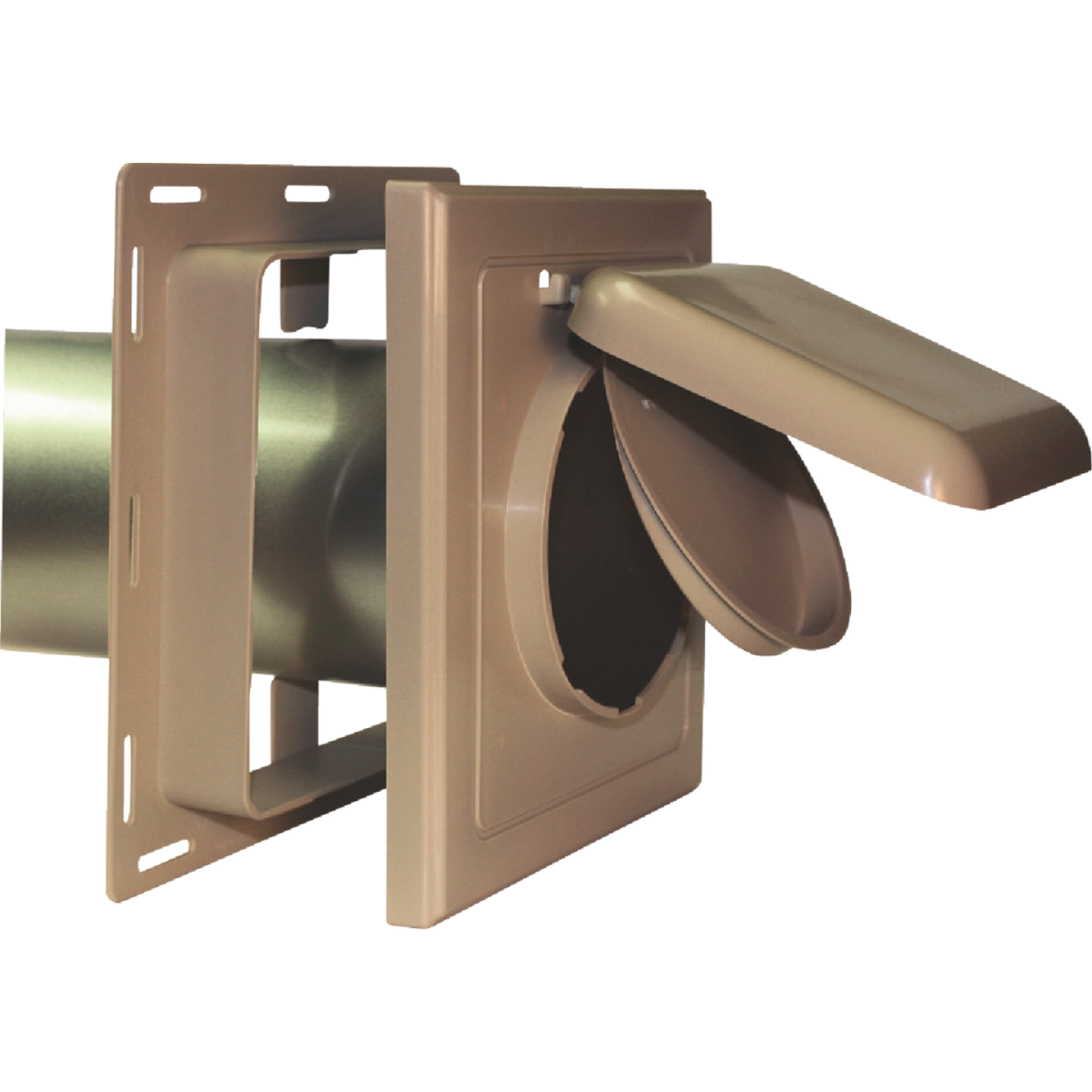 No-Pest 4 In. Tan Plastic J-Block Dryer Vent Hood Image 1