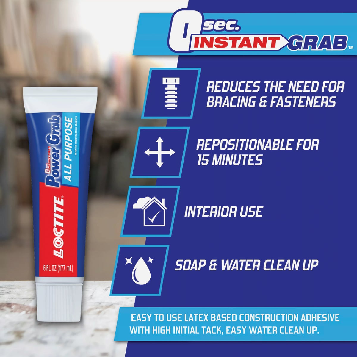 LOCTITE Power Grab Express 6 Oz. All-Purpose Construction Adhesive Image 4