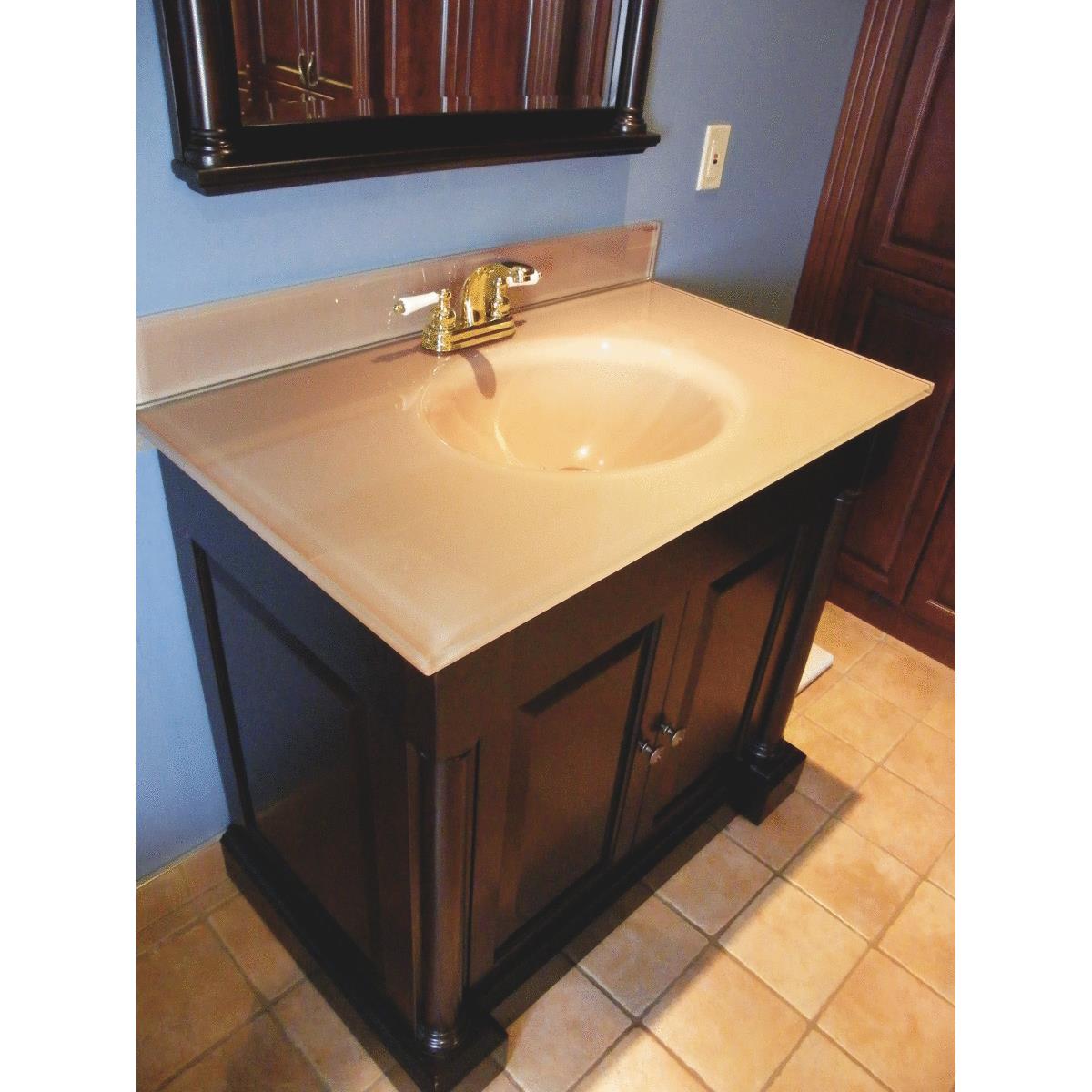 31" BRN GLASS VANITY TOP