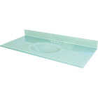 49" WHT GLASS VANITY TOP Image 1