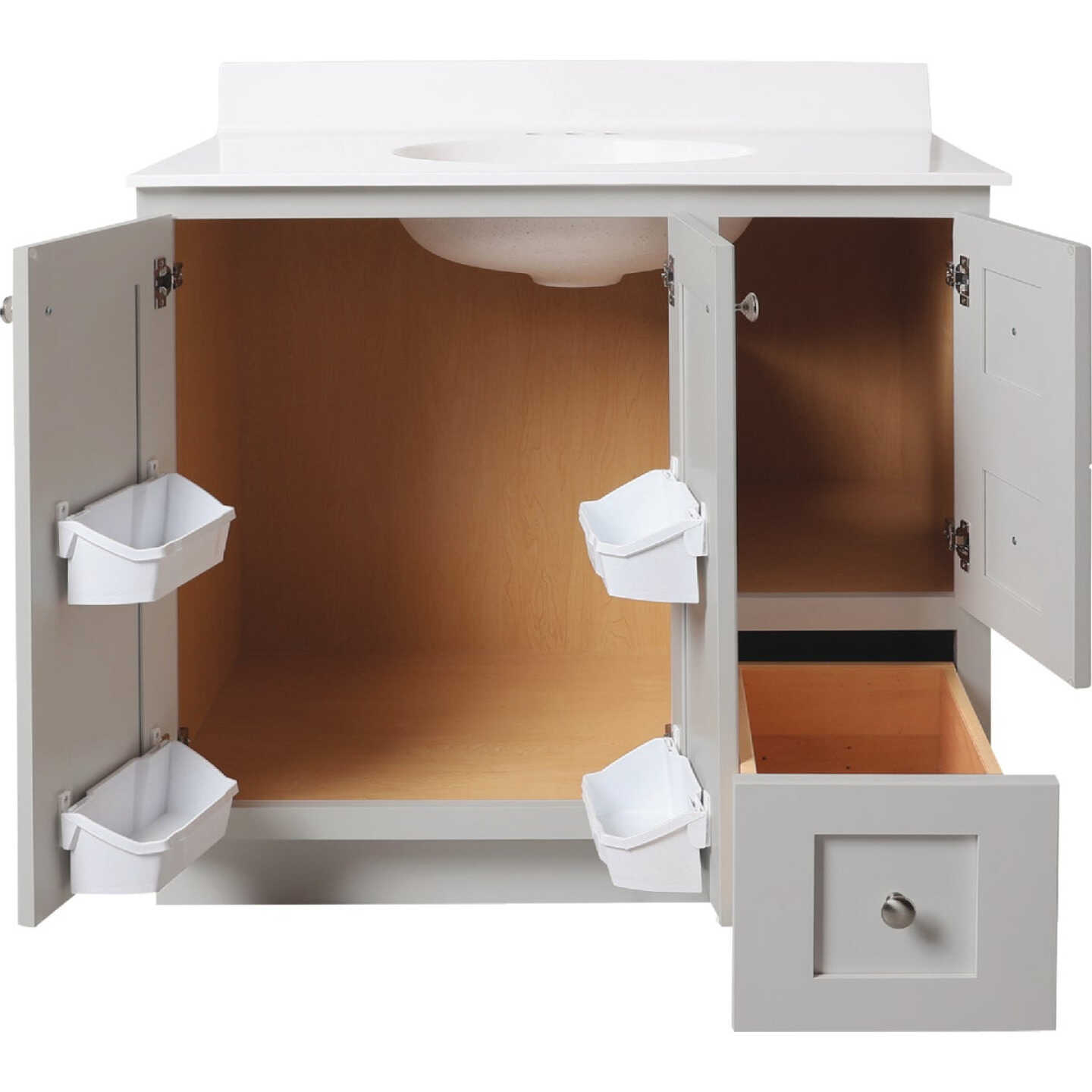 Bertch Storage Solutions 36 In. W x 34-1/2 In. H x 21 In. D Harbor Vanity Base without Top, 3 Door/1 Drawer Image 3