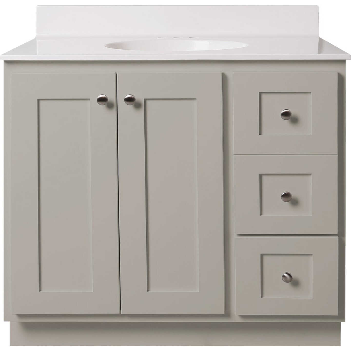 Bertch Storage Solutions 36 In. W x 34-1/2 In. H x 21 In. D Harbor Vanity Base without Top, 3 Door/1 Drawer Image 1