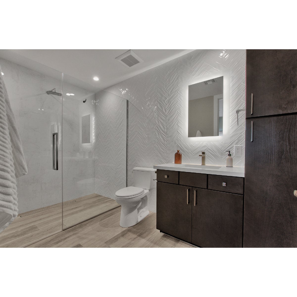 Emser Craft II 3 In. x 12 In. Glossy White Ceramic Wall Tile with Undulating Texture (5.6 Sq. Ft./Case) Image 2