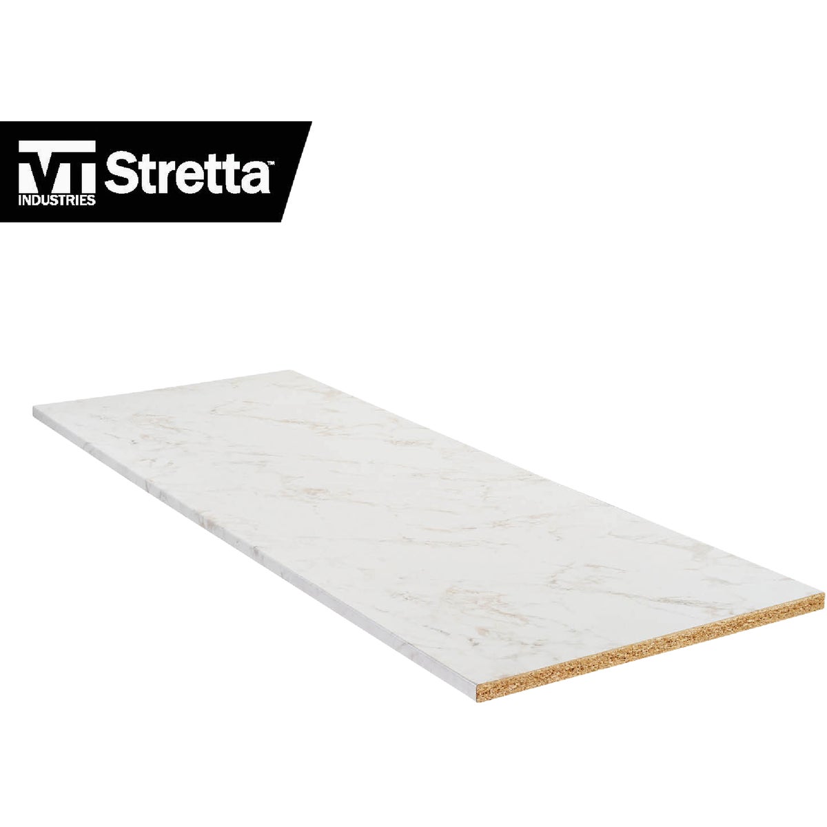 VT Industries Stretta 6 Ft. Laminate White Marble Countertop Image 6