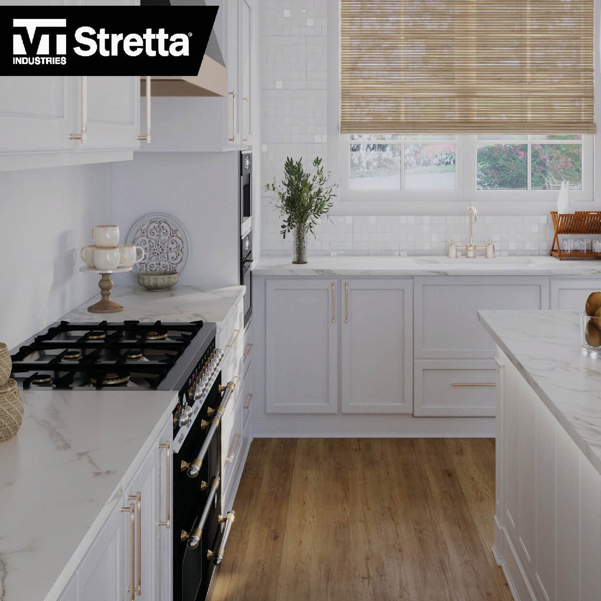 VT Industries Stretta 8 Ft. Laminate White Marble Countertop Image 3