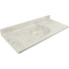 Modular Vanity Tops 49 In. W x 22 In. D Marbled Dove Gray Cultured Marble Flat Edge Single Sink Vanity Top with Oval Bowl Image 1