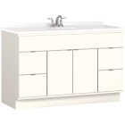 Bertch Riverside 48 In. W x 34-1/2 In. H x 21 In. D White Vanity Base without Top, 2 Door/4 Drawer Image 1