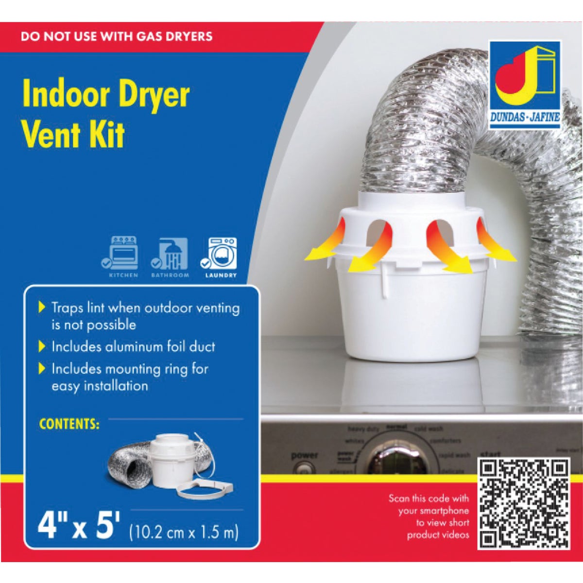 Dundas Jafine White Indoor Electric Dryer Vent Kit (5-Piece)