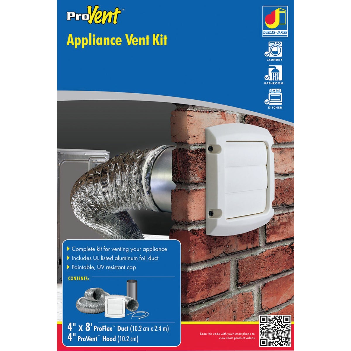 Dundas Jafine White Gas or Electric Dryer Vent Kit (4-Piece)