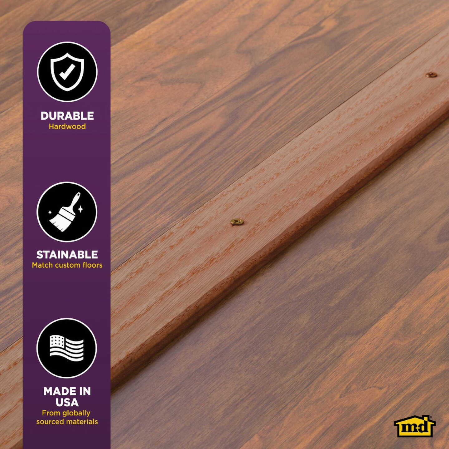 M-D Building Products 2-1/2 In. x 72 In. Unfinished Hardwood Seam Binder with Screws Image 5