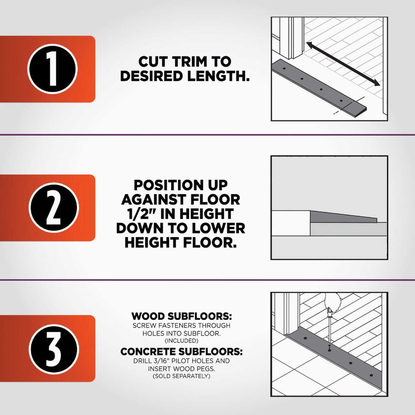 M-D Building Products 1-3/4 In. x 72 In. Unfinished Hardwood Reducer with Screws Image 6