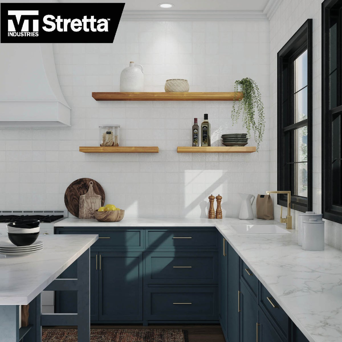 VT Industries Stretta 10 Ft. Laminate White Marble Countertop Image 2
