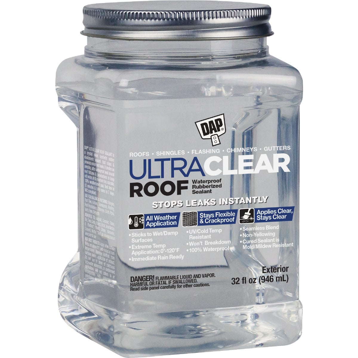 Dap Ultra Clear Roof 32 Oz. Waterproof Rubberized Roof Sealant