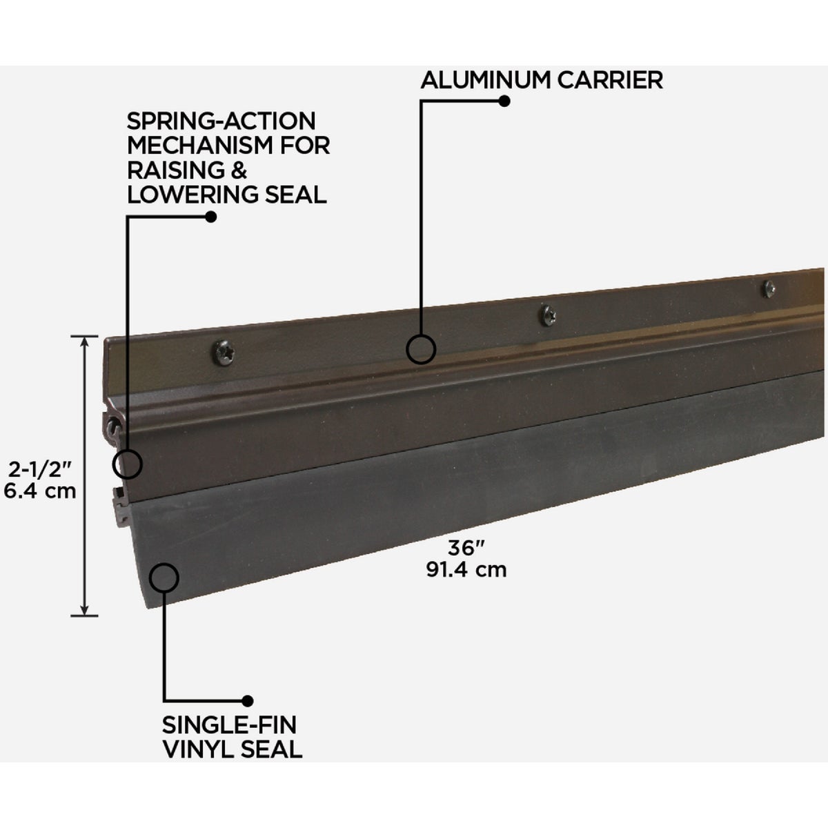 M-D Building Products 0.375 In. 36 In. Bronze Door Sweep Image 3