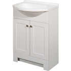 Zenith Zenna Home White 24 In. W x 35 In. H x 12 In. D Euro Vanity with White Cultured Marble Top Image 1