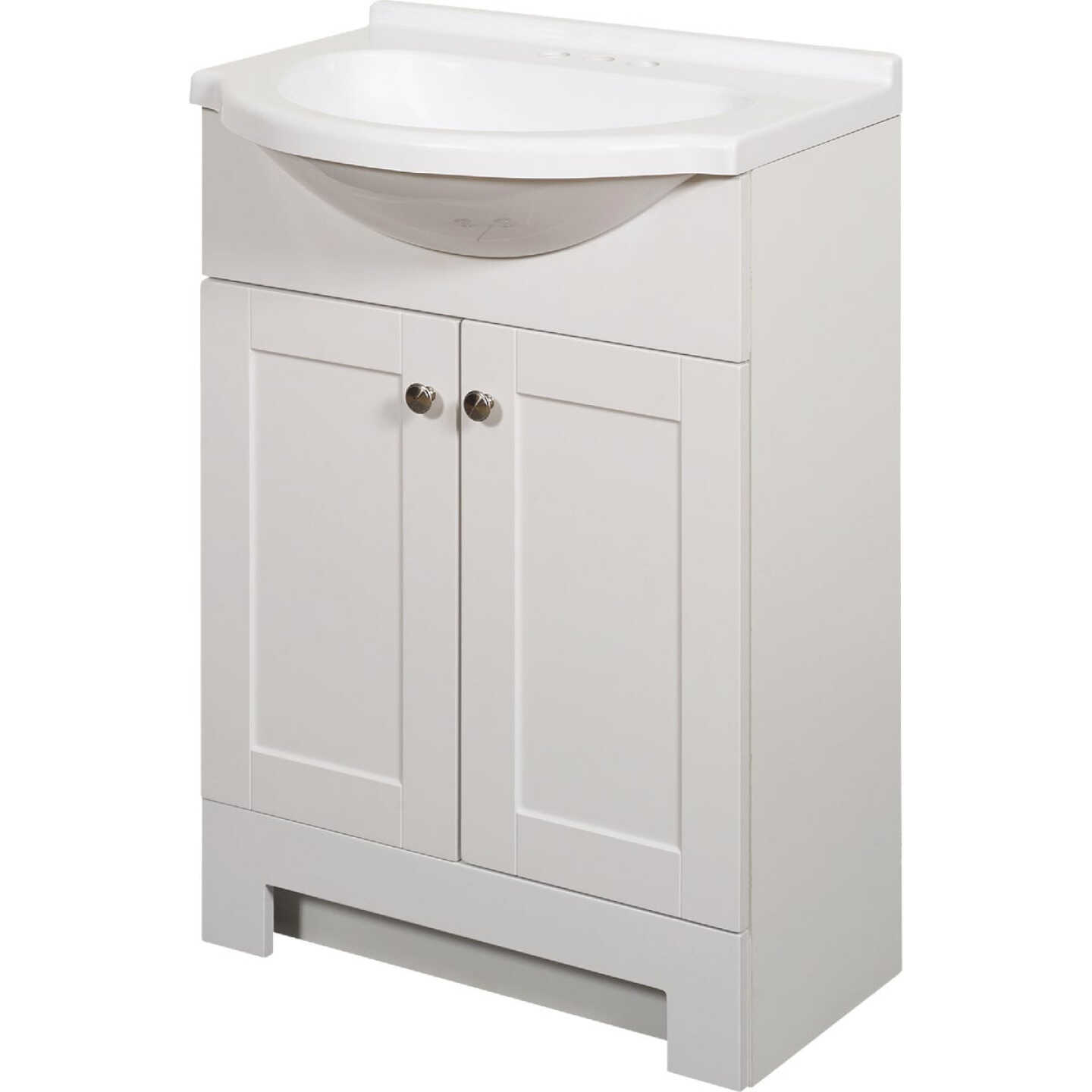 Zenith Zenna Home White 24 In. W x 35 In. H x 12 In. D Euro Vanity with White Cultured Marble Top Image 1