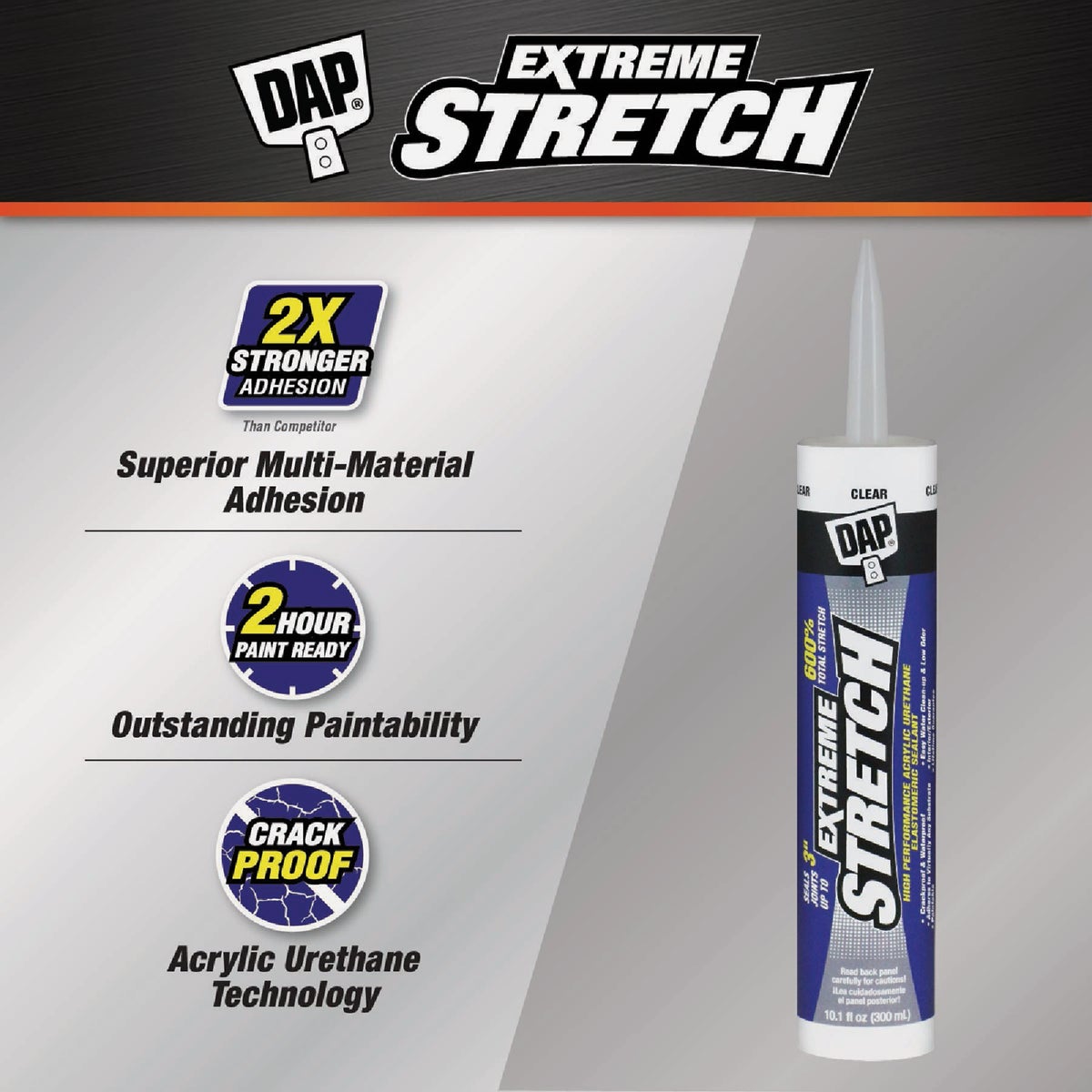 Dap Extreme Stretch 10.1 Oz. Clear Acrylic Urethane Premium Elastomeric Sealant Image 2