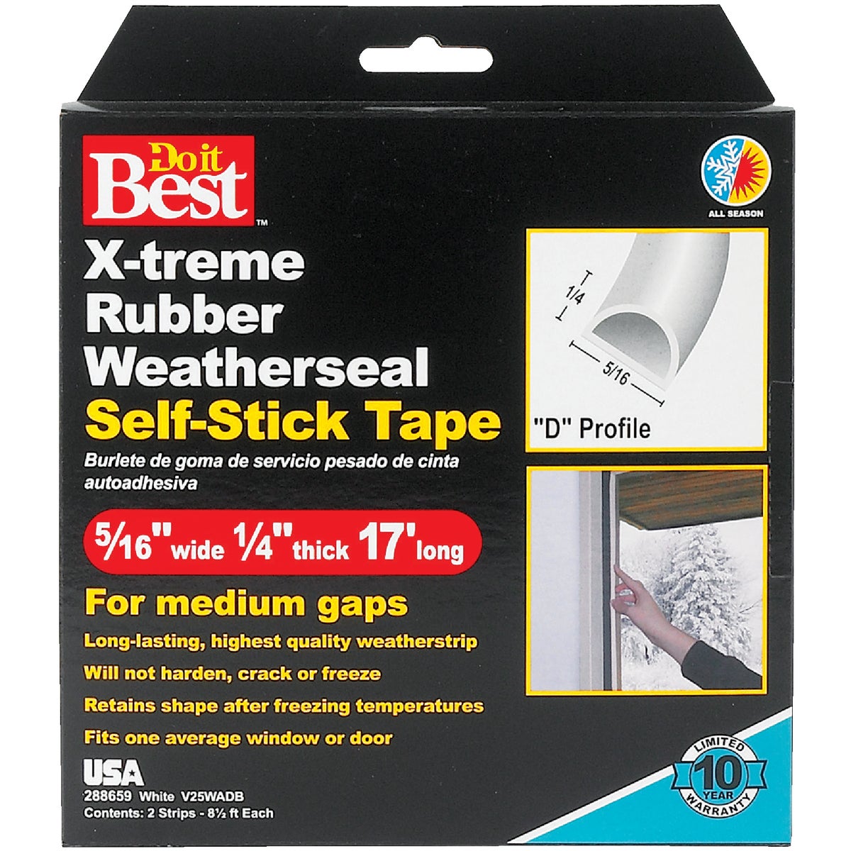 Do it Best 17 Ft. 5/16 In. White Rubber Weatherstrip Image 2
