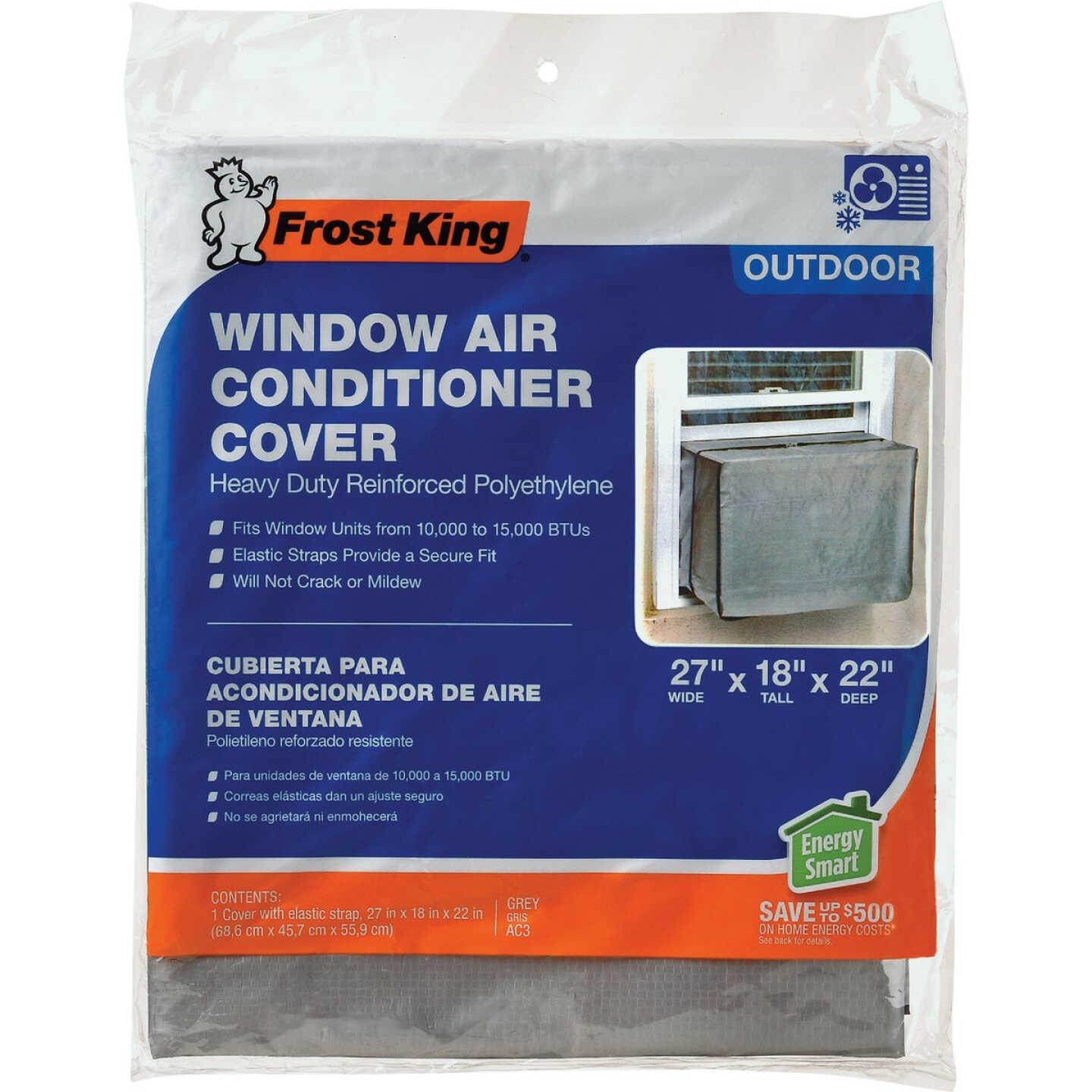 Frost King 18 In. x 27 In. x 22 In. 6 mil Rectangular Air Conditioner Cover Image 1
