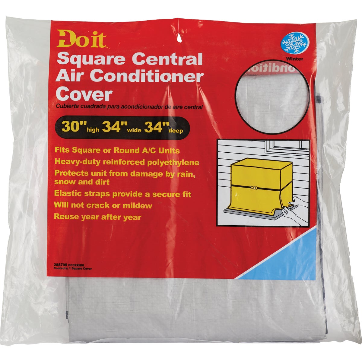 Do it 34 In. x 34 In. x 30 In. 9 mil Square Air Conditioner Cover Image 3
