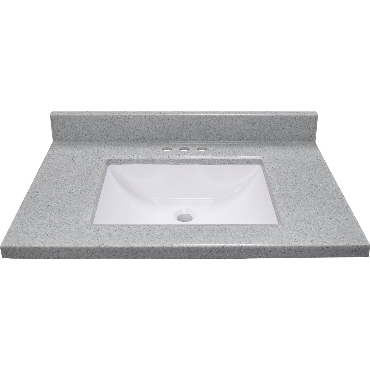Modular Vanity Tops 31 In. W x 22 In. D Pewter Cultured Marble Vanity Top with Rectangular Wave Bowl Image 3